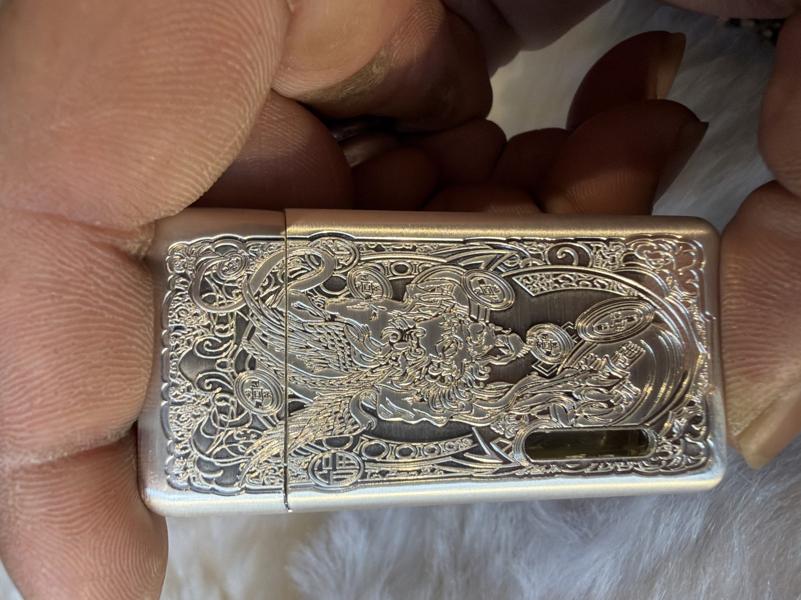 silver antique lighter